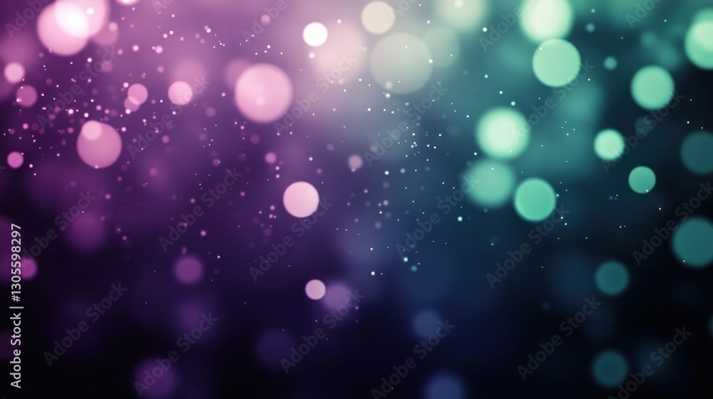 Poster abstract bokeh background features purple teal and white circles