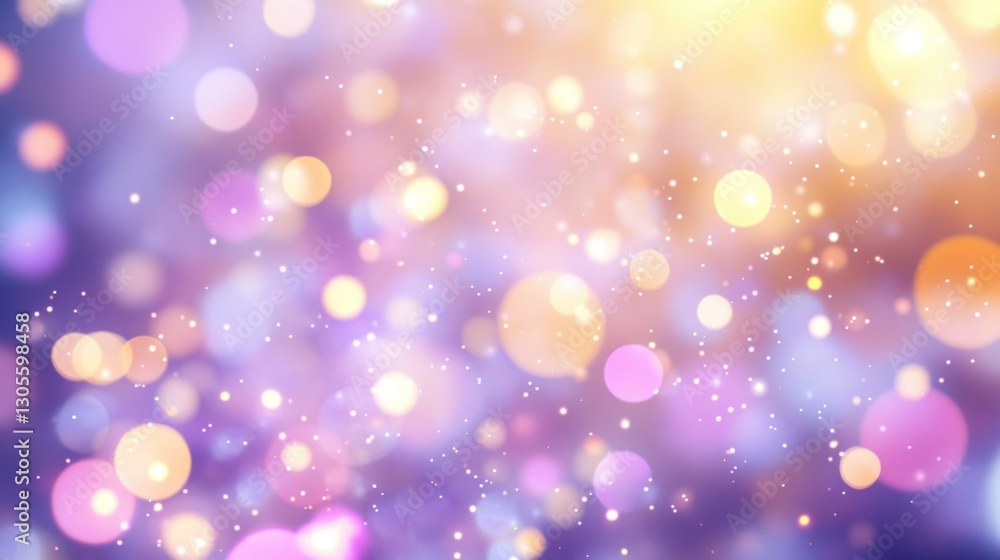 Poster beautiful blurred lights are floating on a colorful dreamy background