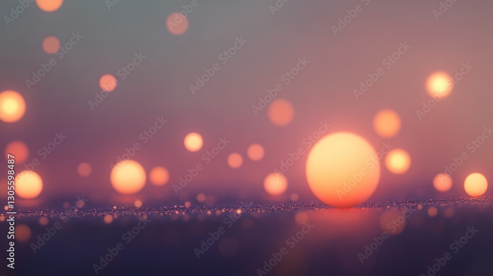 Poster glowing orbs floating above a shimmering surface in the night