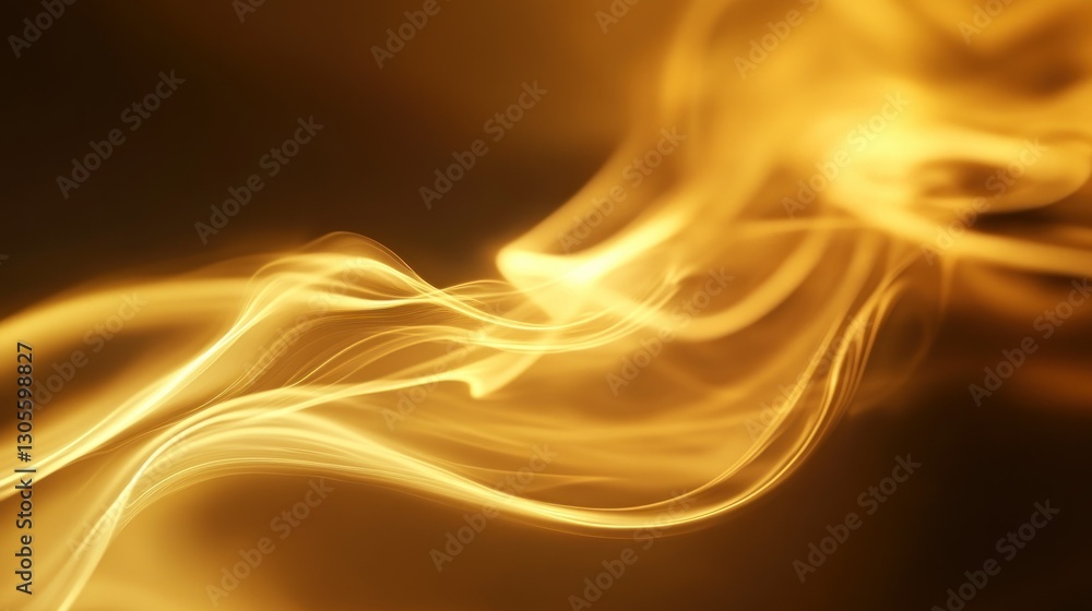Poster Golden fluid lines and soft shapes gently flowing across the image