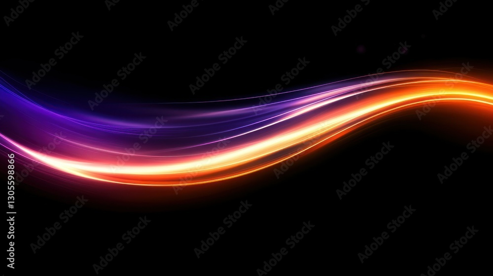 Poster an abstract design featuring neon light waves and vibrant colors