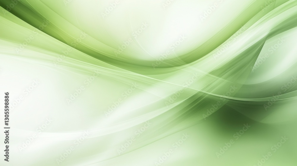 Poster green curved abstract lines of light and shadow swirls