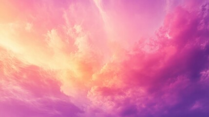 Amazing Pink and Purple Clouds In The Bright Clear Sky