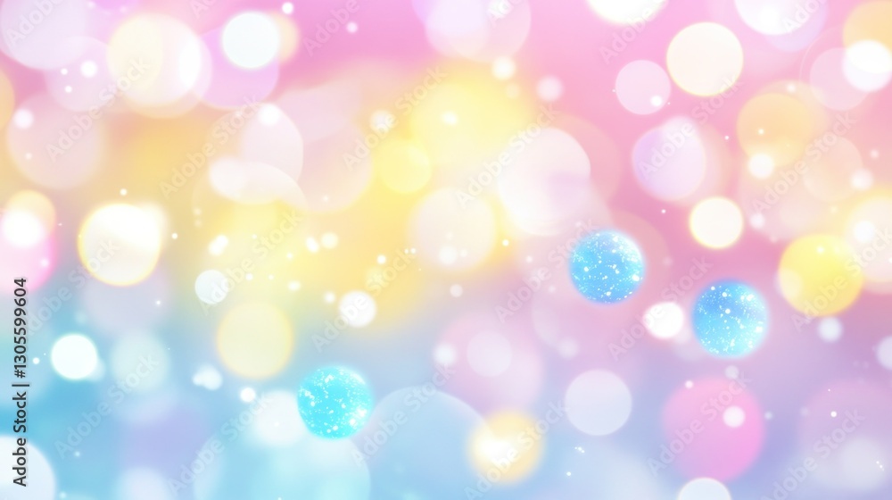 Poster pastel colors bokeh abstract background with glittering sparkles present
