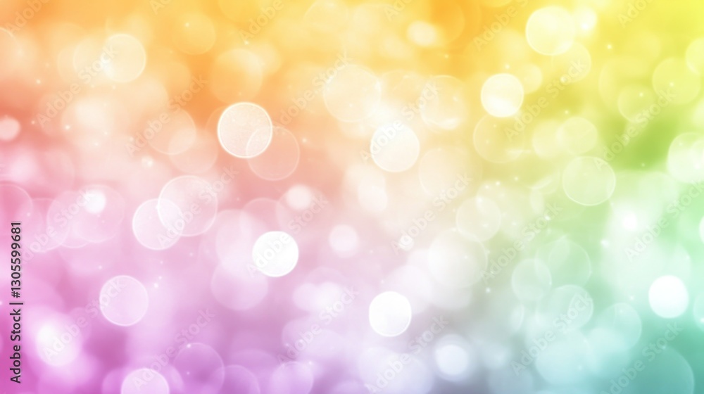 Poster blurred multicolored bokeh lights floating on a gradient background