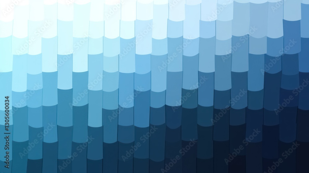 Poster Vertical gradient of blue colors arranged in stacked block patterns