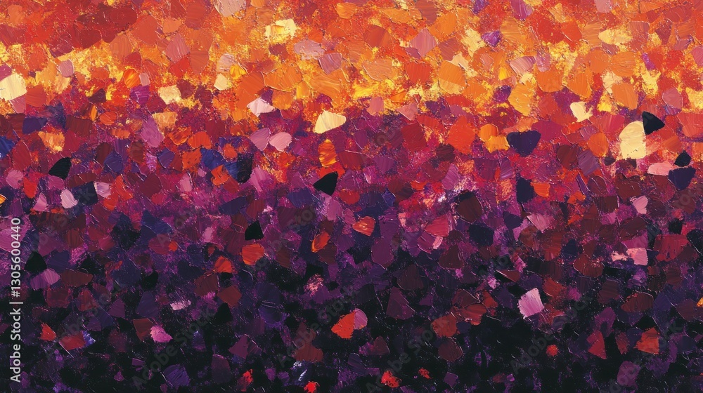 Poster An Abstract Expressionist Painting Displaying Warm and Cool Color Transitions