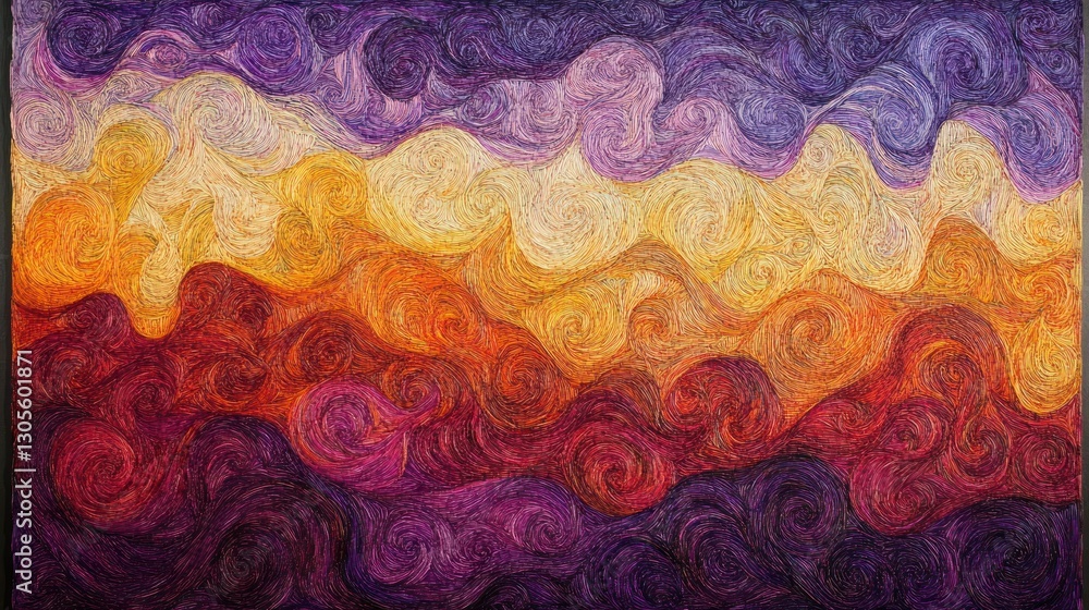 Poster a stylized representation of layered colors and swirling textures
