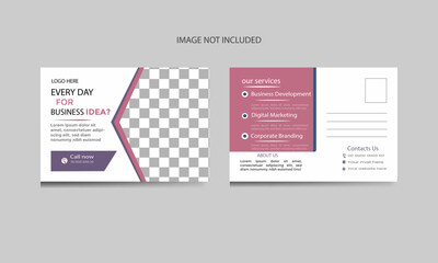 Obraz premium Creative corporate business Modern postcard design template.
