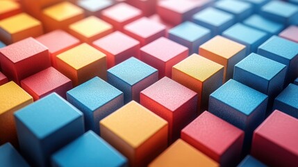 Colorful 3D cubes background, abstract design