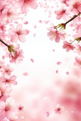 Beautiful cherry blossom flower at full blooming in Spring.