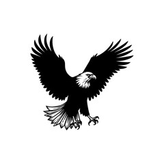 Eagle silhouette vector illustration of a flying bird symbolizing freedom and wildlife