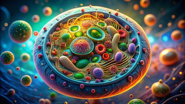 Microscopic Archaea: 3D Render of Prokaryotic Cell Anatomy, Labeled Parts