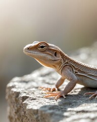 Obraz premium Close Up of a Brown Lizard on Rough Surface.