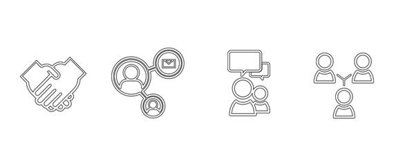 communication icon set