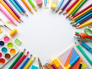 Fototapeta premium Minimalist Doodle Art: Creative School Project Ideas