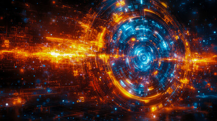 Cybernetic Aperture: A Futuristic Portal of Interconnected Data Streams