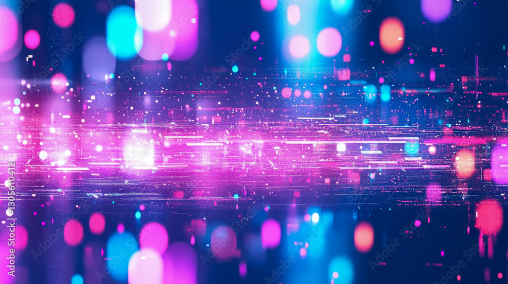 Poster cyberpunk glowscape: abstract data stream