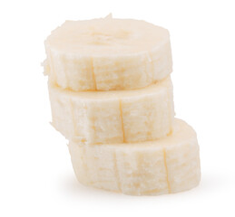 banana slices isolated on a white background