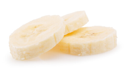 banana slices isolated on a white background