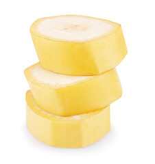 banana slices isolated on a white background