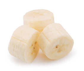 banana slices isolated on a white background