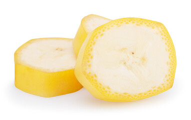 banana slices isolated on a white background