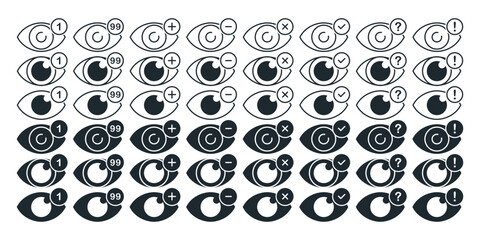 Eye view notification icon. illustration vector