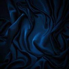 Obraz premium 滑らかな青い布の背景素材 AI画像 ジェネレーティブAI