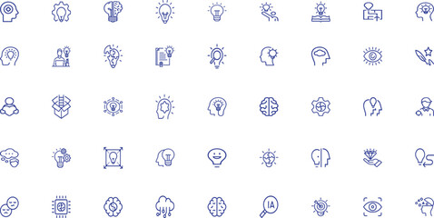 Obraz premium Ecology, environment and sustainability concepts thin line icon set