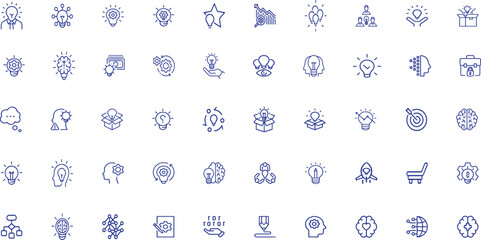 Ecology, environment and sustainability concepts thin line icon set