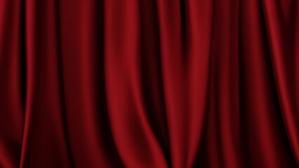 赤色のドレープのある布の背景素材　AI画像　ジェネレーティブAI