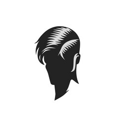 silhouette of a man's face with a hairstyle on a white background,man's hairstyle vector 