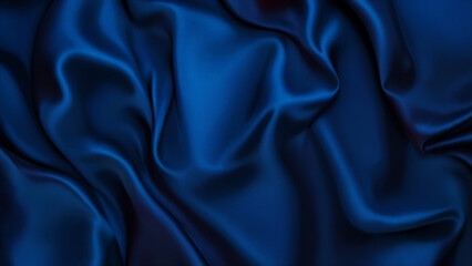 Obraz premium 滑らかな青い布の背景素材 AI画像 ジェネレーティブAI