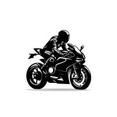 Fototapeta premium Motorcycle Racer Silhouette