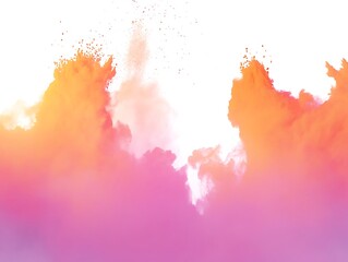 Colorful powders explode with vibrancy across a stark white background