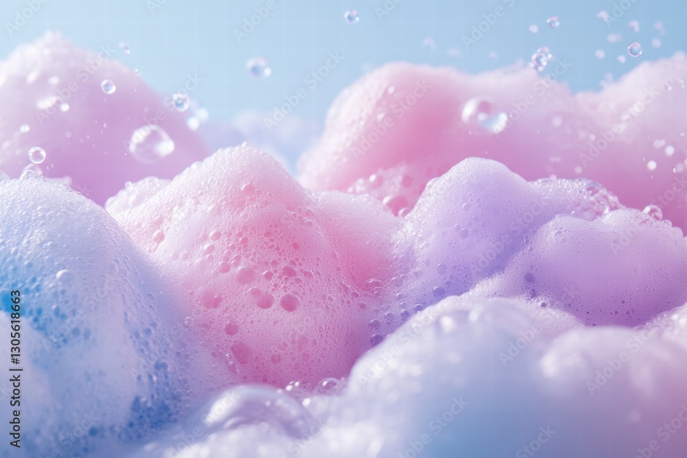 Leinwandbilder Colorful bubbles create a dreamy atmosphere in a soft pastel setting at a playful moment. Generative AI