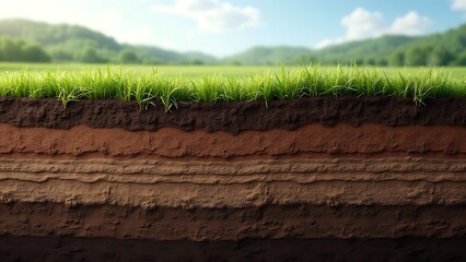 soil profile, earth layers revealing history and time's memory