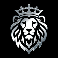 silver head of a majestic lion king