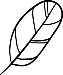 Hand drawn decorative leaf outline. Suitable for background ornament and page accent.
