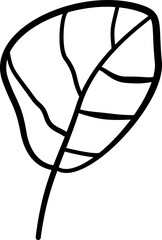 Hand drawn decorative leaf outline. Suitable for background ornament and page accent.