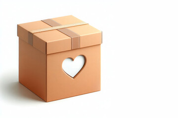 Obraz premium A box with a heart cut out. Space for text.