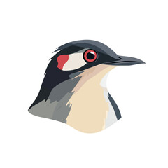 2D flat vector illustration lapwing face icon isolated on a white background.

