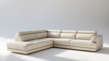 Modern Light Beige Sectional Sofa Design