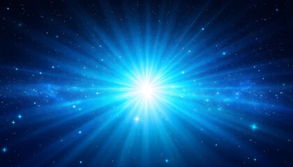 Naklejka premium blue gradient sunburst background with rays