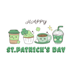 Drinking Patrick's Day with  Coffee Cups Vector file, St Patricks Day t-shirt Design