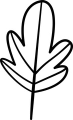 Hand drawn decorative leaf outline. Suitable for background ornament and page accent.