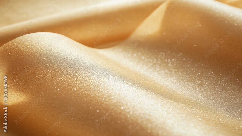 Poster shimmering golden fabric drapes softly showcasing texture and elegance in natural light. generative 