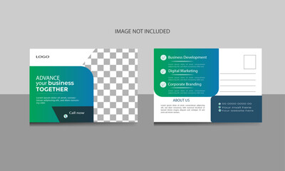  Blue Gradient Business Post Card Layout.