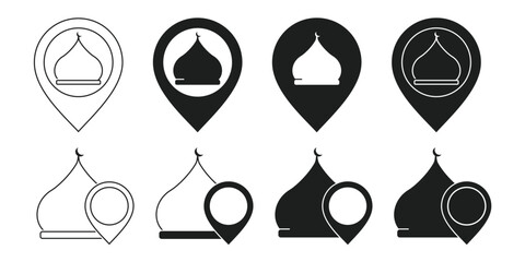Mosque pinpoint location. Illustration vector